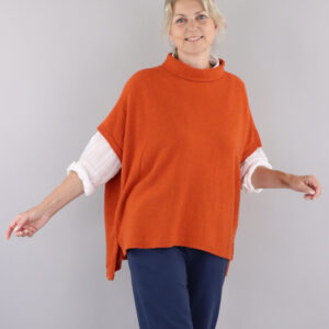 Classic Cashmere Blend Tunic/Burnt Orange