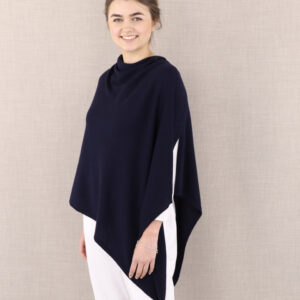 Classic Cashmere Blend Poncho/ Midnight Blue