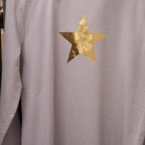 Chalk Renee Top/ Dove Grey/Metallic Gold Star/ X Large