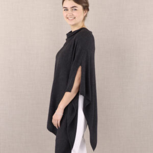 Classic Cashmere Blend Poncho/ Anthracite