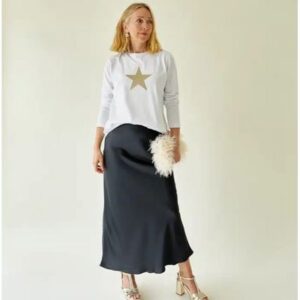 Chalk Renee Top/White/Metallic Gold /Star/ X Large