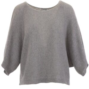 Cashmere Blend Boat Neck Tunic/ Silver