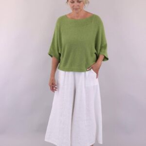 Cashmere Blend Boat Neck Tunic/ Verdant Green