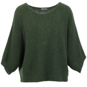 Cashmere Blend Boat Neck Tunic/ Forest Green