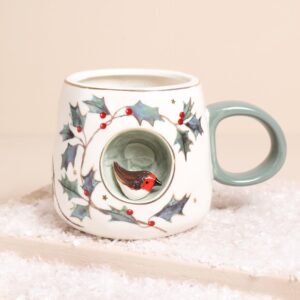 Secret Garden Robin in a Cup Mug