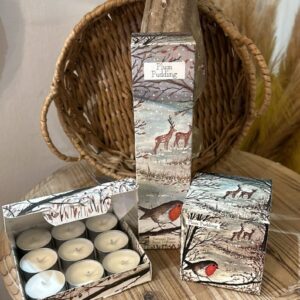 Plum Pudding Natural Wax T Light Candles /box of 9