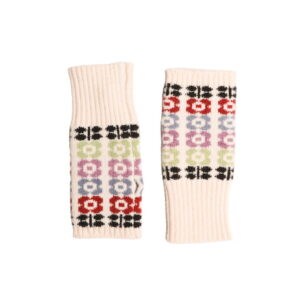 Floral print fingerless gloves