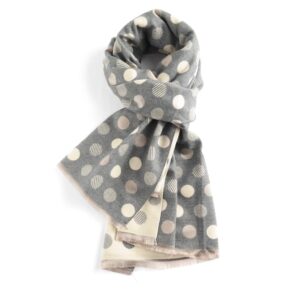 Dots Scarf/Grey and Cream