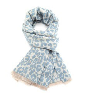 Grey Leopard Print Scarf