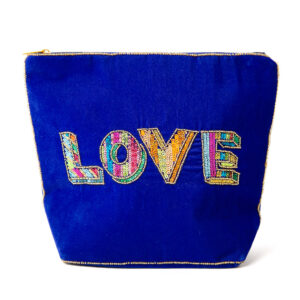 My Doris blue velvety Cosmetic Bag