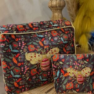 My Doris Autumn Bee Velvet Washbag /Large