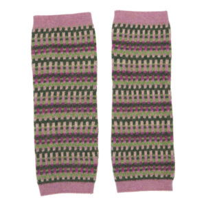 Cadenza Cashmere Blend Geo Wristwarmers/ Rose pink,Verdant Green & Magenta