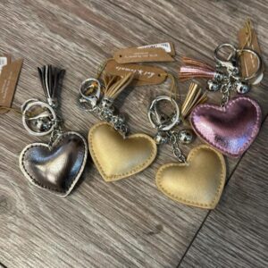 Metallic Heart Bag Charm / Pewter