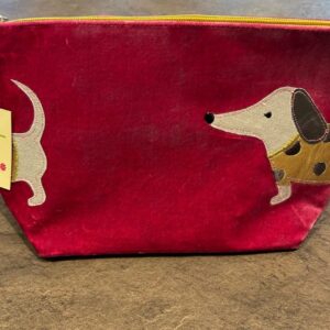 Lua Pink Velvet Sausage Dog Cosmetic Bag