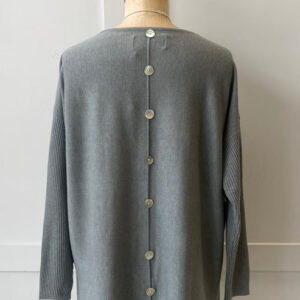 Button Back Jumper/Pale Sage