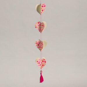 Pink Heart Paper Mobile