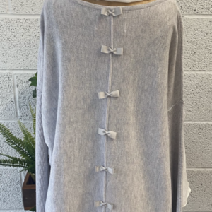 Bow back Jumper/ Blue Silver