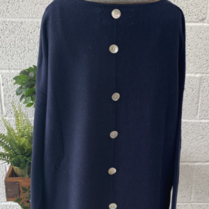 Button Back Jumper/Navy