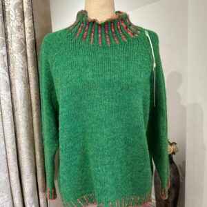 Rainbow Stitched Jumper /Green