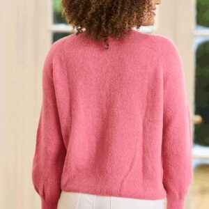 Betty Alpaca Knit Button Jumper /Rose