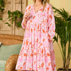Jambi cotton dress- pink