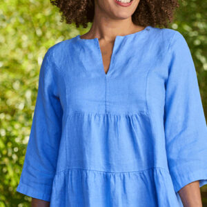 Celine linen dress-blue