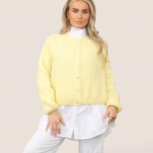 Mohair cardigan- lemon