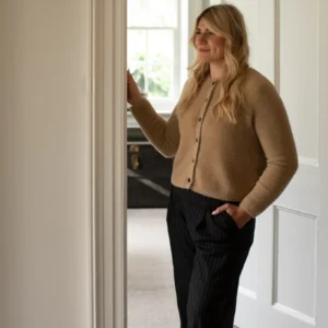Chalk Mary Cardigan in light tan