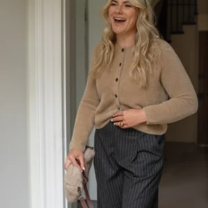 Chalk Mary Cardigan in light tan