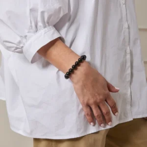 Chalk beaded bracelet black