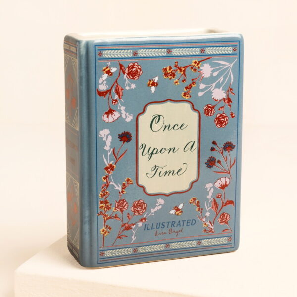 Once upon a time ceramic book vase