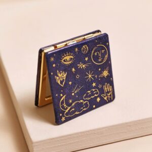 Blue starry night compact mirror