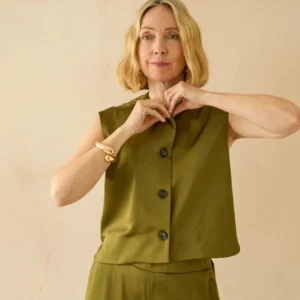 Chalk sally waistcoat in avocado